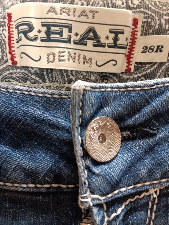 Ariat Denim - Ariat Woman's Real Denim Jeans with Branded Button